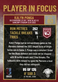 2022 NRL Player In Focus #SOO3 Kalyn Ponga Back
